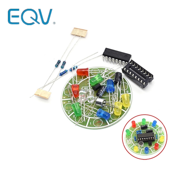 Diy Electronics Lab - CD4017 kleurrijke spraakbesturing roterende LED-lichtset elektronische