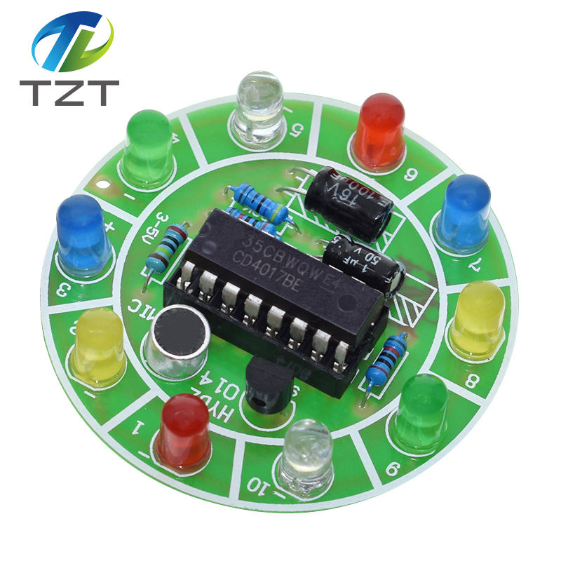 Diy Electronics Lab - TZT 1/3PCS CD4017 kleurrijke spraakbesturing roterende