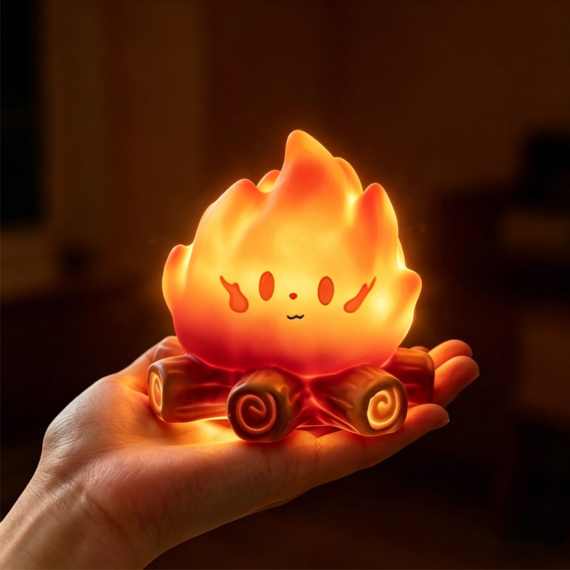 Diy Lamp Electronics - Creatief Kawaii Mini Cartoon Kampvuur Siliconen