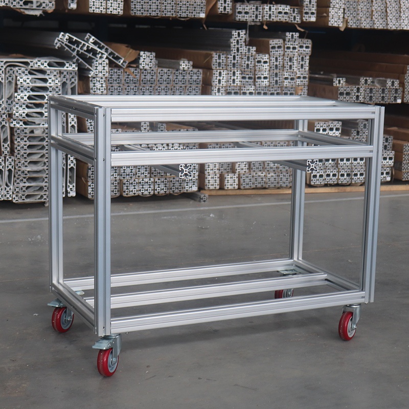 Diy Electronics Rack - Industriële doe-het-zelf-trolley met aluminium profiel en