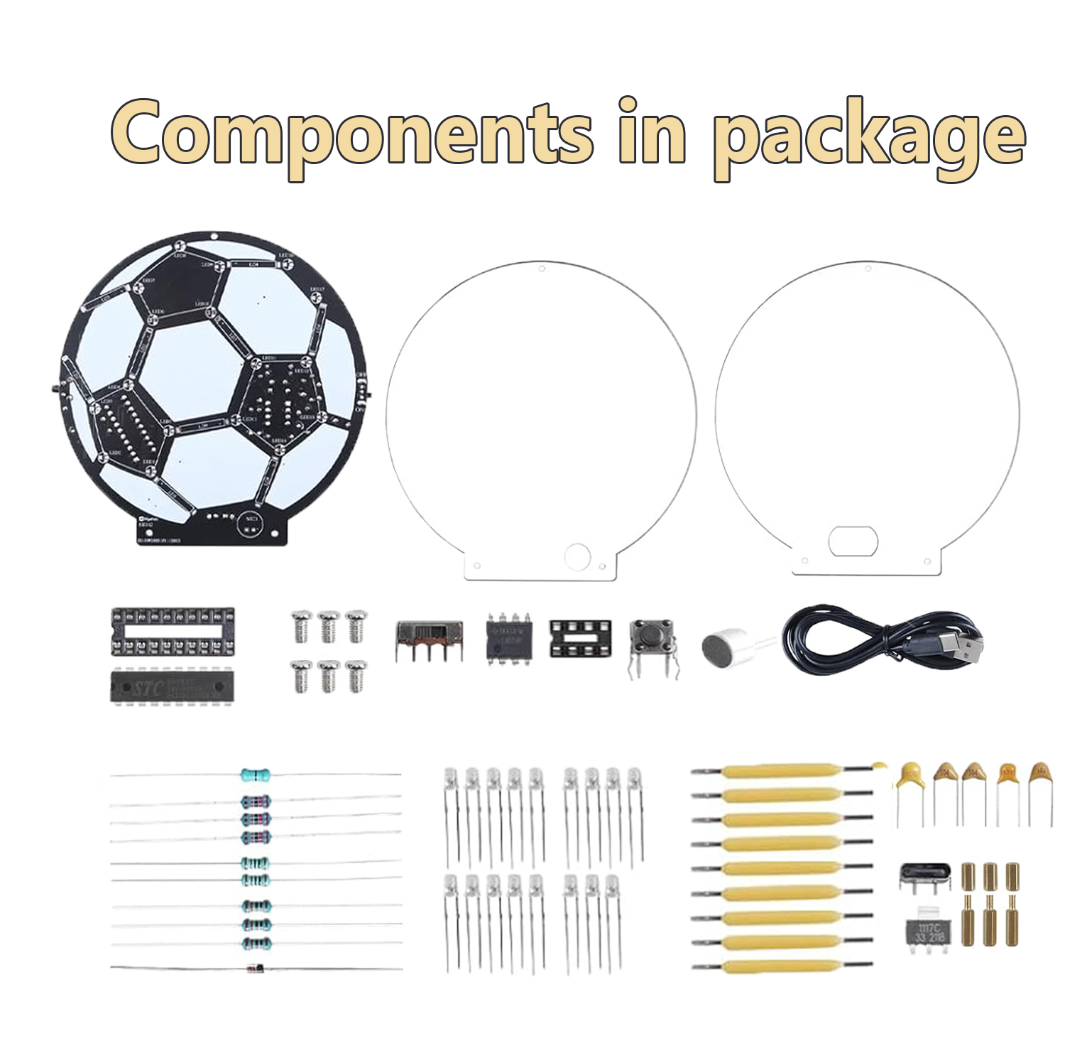 Diy Electronics Filament - DIY Voetbal LED Soldeerkit Geluidsgeactiveerd Filamentlicht