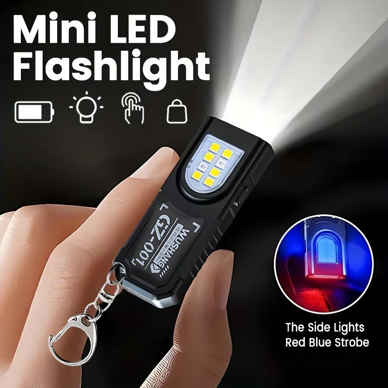Diy Lamp Electronics - Multifunctionele sleutelhangerzaklamp USB oplaadbare mini-zaklamp met