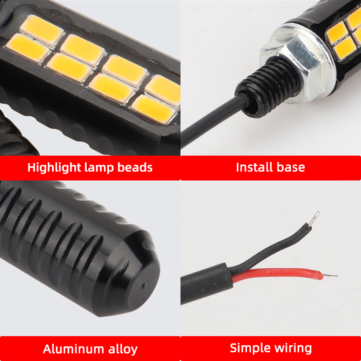 1 paar motor LED lampjes 8SMD  - Diy Lamp Electronics recensie en prijs